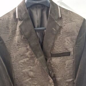 Sophisticated Textured Men's Blazer in Rich Brown